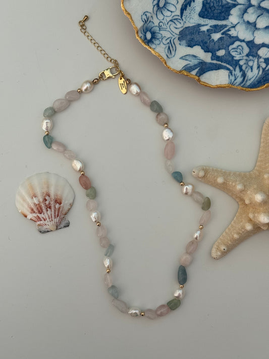 Berry Pearl Blossom Necklace